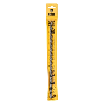 Бур по бетону Denzel, 12 x 260 мм, двойная спираль, три пылеотводящие кромки, 705025 купить в Урае