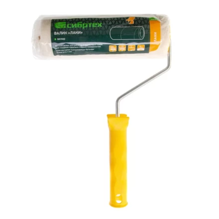 Валик &quot;Лаки&quot;, 180 мм, ворс 5 мм, D - 48 мм, D ручки - 6 мм, велюр Сибртех 80229 купить в Урае