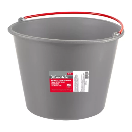 Ведро строительное пластмассовое Matrix 12 л, ударопрочное, обрезиненная ручка, 81462 купить в Урае