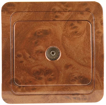 Розетка СВЕТОЗАР &quot;ГАММА&quot; телевизионная, цвет орех SV-54115-N купить в Урае