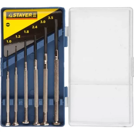 STAYER &quot;MASTER&quot;. Набор: Отвертки часовые для особо точных работ, с цельнометаллическими рукоятками 2560-H6_z01 купить в Урае