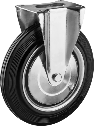 Колеса неповоротные из литой резины с металлическим диском серия ПРОФЕССИОНАЛ купить в Урае