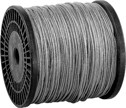 Трос стальной ЗУБР &quot;ПРОФЕССИОНАЛ&quot;, оцинкованный, DIN 3055, в оплетке ПВХ, d=3/4 мм, L=200 м 4-304120-03-04 купить в Урае