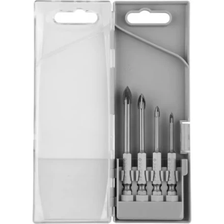 Набор ЗУБР &quot;ПРОФЕССИОНАЛ&quot;: Сверла по кафелю, керамике, с четырьмя режущими лезвиями 3, 4, 6, 8 мм, 4 шт 29845-H4_z01 купить в Урае