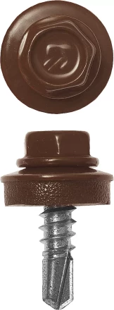 Саморезы ЗУБР &quot;ПРОФЕССИОНАЛ&quot; окраш., RAL 8017 шокол.-коричн., для крепл. кров. матер. к металл. констр., 5.5x25мм, 420шт 4-300315-55-025-8017 купить в Урае
