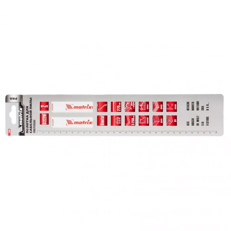 Полотна универсальные для сабельной пилы S1222VF   275/1,8-2,5мм Bimetal 2штуки  PRO Matrix 782003 купить в Урае
