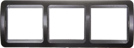 Панель СВЕТОЗАР &quot;ГАММА&quot; накладная, горизонтальная, цвет темно-серый металлик, 3 гнезда SV-54148-DM купить в Урае