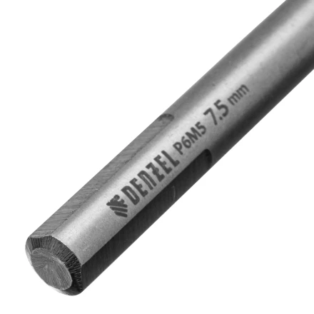 Сверло спиральное по металлу Denzel 7,5 x 109мм, Р6М5, Golden Tip, многогранная заточка, 718281 купить в Урае