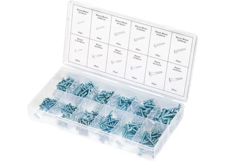 Набор саморезов по дереву и металлу 360 предметов СИБРТЕХ 47618 купить в Урае