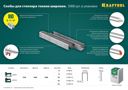 Скобы тип 21GA (80 / Pr A / Senco AT) 5000 шт 31780-8 купить в Урае