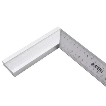 Угольник стальной 250 мм, нержавеющая сталь, градуировка, алюминиевое основание Denzel 32396 купить в Урае