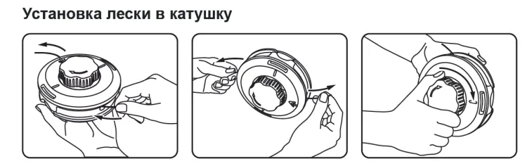 Катушка триммерная  полуавтоматическа легкая заправка лески, гайка M10x1.25 левая резьба винт M10-M10 левая резьба алюминиевая кнопка  DENZEL 96322 купить в Урае