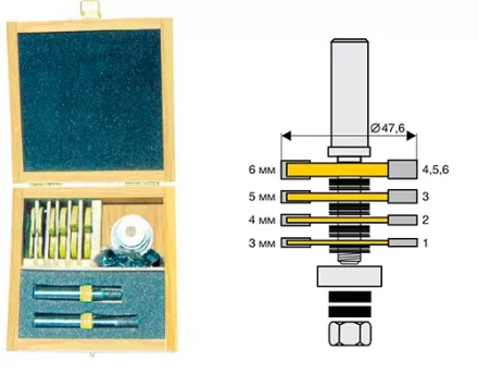 Набор фрез кром фальцевых 6шт 2хв 12мм 10593 купить в Урае