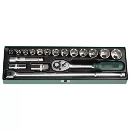 Набор торцовых головок KRAFTOOL &quot;INDUSTRIE QUALITAT&quot; (1/2&quot;) универсальный, Cr-V, металлический кейс, 18 предметов 27892-H18 купить в Урае