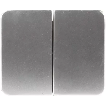 Выключатель СВЕТОЗАР &quot;ГАММА&quot; двухклавишный, без вставки и рамки, цвет светло-серый металлик, 10A/~250B SV-54134-SM купить в Урае