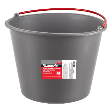 Ведро строительное пластмассовое Matrix 20 л, ударопрочное, обрезиненная ручка, 81464 купить в Урае