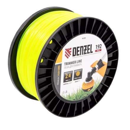 Леска для триммера круглая Denzel, 2,4мм х 192м, на DIN катушке FLEX CORD, 96280 купить в Урае