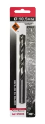Сверло для металла Р6М5 Ф10,5 мм блистер Энкор 25405