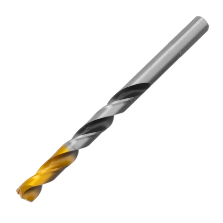 Сверло спиральное по металлу Denzel 8 x 117мм, Р6М5, Golden Tip, многогранная заточка, 718282 купить в Урае