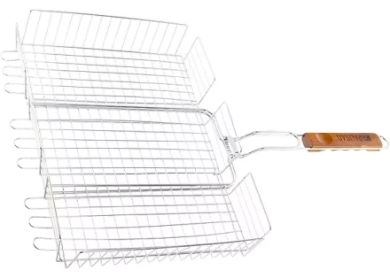 Решетка гриль 315х410х65 мм объемная хромированная PALISAD Camping 69562 купить в Урае