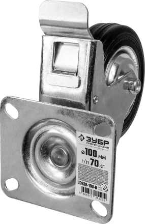 Колеса поворотные с тормозом из литой резины с металлическим диском серия ПРОФЕССИОНАЛ купить в Урае