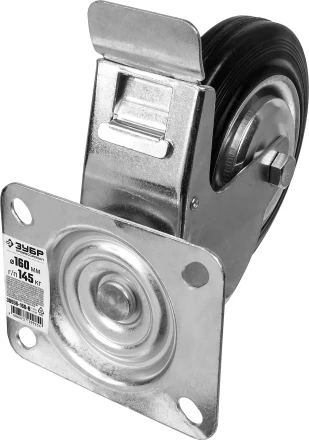 Колеса поворотные с тормозом из литой резины с металлическим диском серия ПРОФЕССИОНАЛ купить в Урае