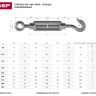 Талреп ЗУБР "ПРОФЕССИОНАЛ"  DIN 1480, крюк-кольцо, оцинкованный, кованая натяжная муфта, М24, 1 шт 4-304355-24 купить в Урае