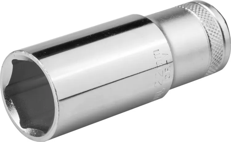 Торцовая головка KRAFTOOL "INDUSTRIE QUALITAT", удлиненная, Cr-V, FLANK, хромосатинированная, 1/2", 22 мм 27807-22_z01 купить в Урае