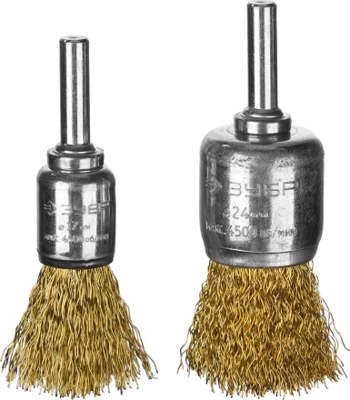 ЗУБР &quot;ПРОФЕССИОНАЛ&quot;. Набор щеток кистевых для дрели, витая стальная латунированная проволока 0,3мм, для дрели, 2шт 3532-H2_z02 купить в Урае