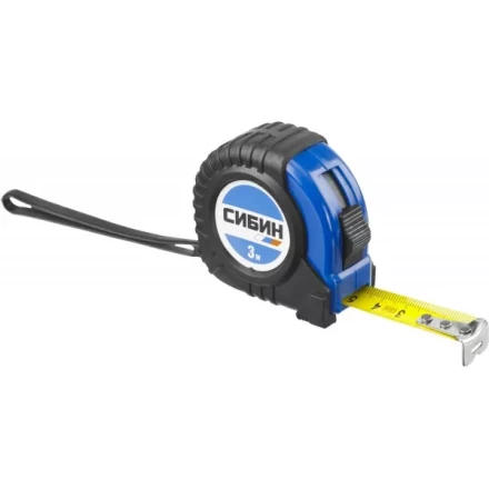 Рулетка СИБИН, обрезиненный пластиковый корпус, 3м/16мм 34019-03-16 купить в Урае
