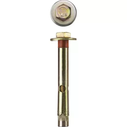 Болт анкерный ЗУБР с пластиковым кольцом, желтопассивированный, 12х110мм, ТФ6, 1шт 4-302316-12-110 купить в Урае