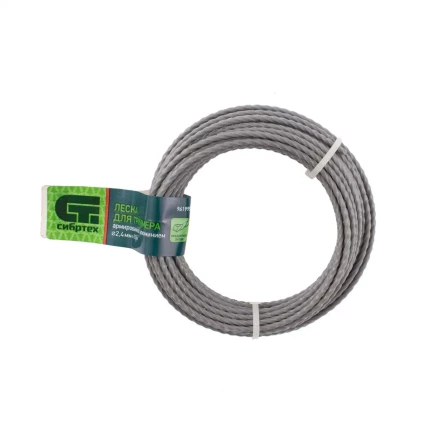 Леска для триммера квадратная витая, армированная алюминием, 2.4 мм х 10 м, Россия Сибртех 961995 купить в Урае