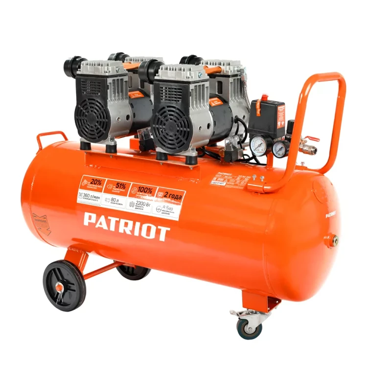 Компрессор поршневой безмасляный PATRIOT WO 80-360 купить в Урае