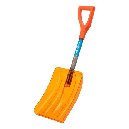 Лопата для уборки снега Сибртех 61673, поликарбонат, 270х360х840 мм, стальной черенок, усиленная купить в Урае