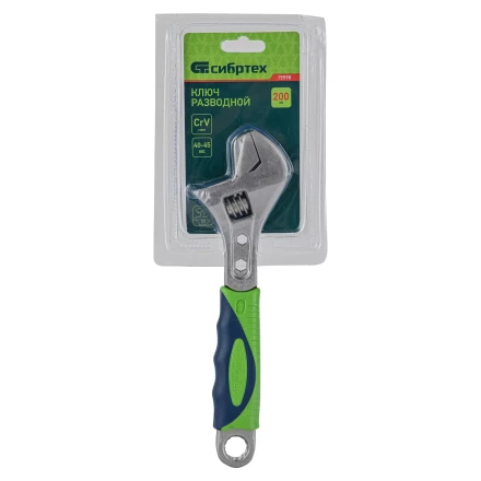Ключ разводной Сибртех, 200мм, переставная губка, 2-х комп.рукоятка, 15598 купить в Урае