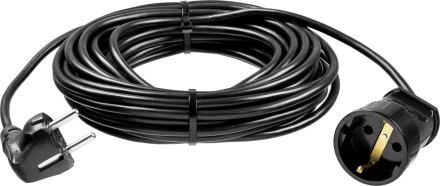Удлинитель-шнур &quot;ПВС 307-Ш&quot;, 20 м, 2500 Вт, 1 гнездо, ПВС 3х0,75 мм2, ЗУБР 55022-20 купить в Урае
