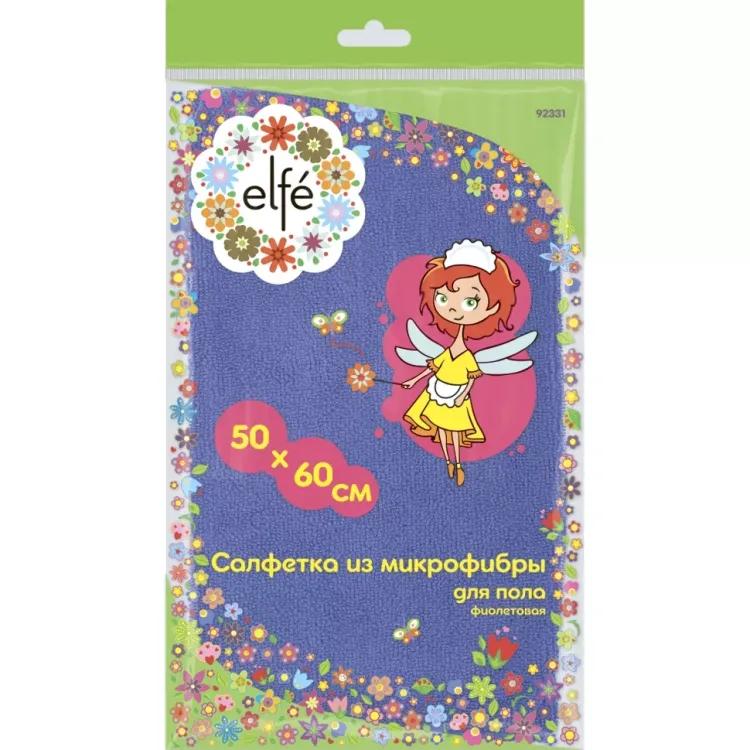 Салфетка из микрофибры для пола фиолетовая 500х600 мм Elfe 92331 купить в Урае