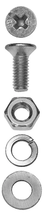 Винт ЗУБР (DIN7985) в комплекте с гайкой (DIN934), шайбой (DIN125), шайбой пруж. (DIN127),  M5x25мм, ТФ6, 14шт. 4-303476-05-025 купить в Урае
