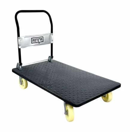 Тележка ручная платформенная пластиковая HITCH 175кг 720*460 колеса резиновые 100мм (SZ086118) купить в Урае