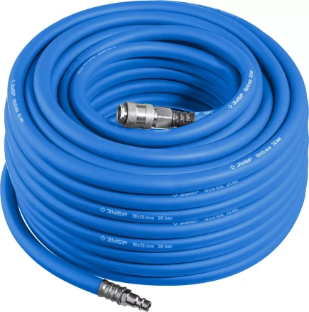ЗУБР 20 м, 10 х 15 мм, 20 бар, воздушный шланг с фитингами рапид, Профессионал (6481-20) купить в Урае
