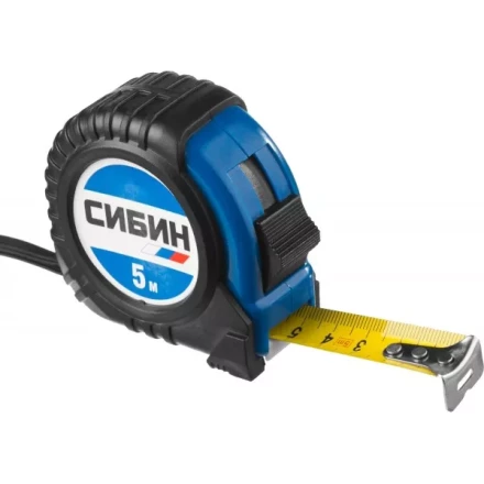 Рулетка СИБИН, обрезиненный пластиковый корпус, 5м/19мм 34019-05-19 купить в Урае