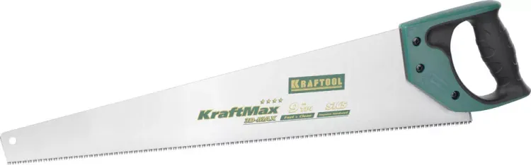 Ножовка универсальная (пила) KRAFTOOL "KraftMax-9" 9TPI, 550мм, 3D зуб, точный рез вдоль и поперек всех видов материалов, средних и мелких заготовок 15220-55 купить в Урае