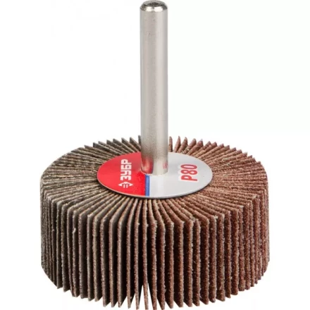 Круг шлифовальный ЗУБР &quot;МАСТЕР&quot; веерный лепестковый, на шпильке, тип КЛО, зерно-электрокорунд нормальный, P80, 20х50мм 36601-080 купить в Урае