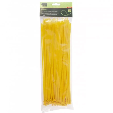 Хомуты 300х3,6 мм пластиковые желтые 100 штук СИБРТЕХ 45509 купить в Урае