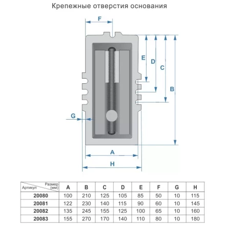 Тиски  машинные крестовинные 150мм 20083 купить в Урае