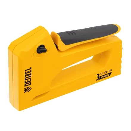 Степлер мебельный Denzel 40214, алюминиевый корпус, тип 53, 6-14 мм, тип 300, 15 мм, тип 500, 15 мм купить в Урае