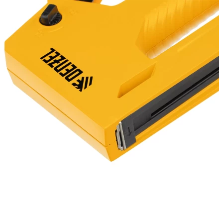 Степлер мебельный Denzel 40214, алюминиевый корпус, тип 53, 6-14 мм, тип 300, 15 мм, тип 500, 15 мм купить в Урае