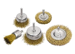 Набор щеток для дрели 5 шт 2 плоские 50-75 мм + 3 "чашки" 25-50-75 мм со шпильками MATRIX 74492