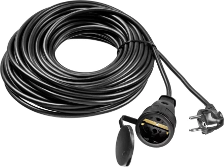 Удлинитель-шнур &quot;ПВС 315-Ш&quot;, 20 м, 3500 Вт, 1 гнездо, IP44, ПВС 3х1,5 мм2, ЗУБР 55020-20 купить в Урае