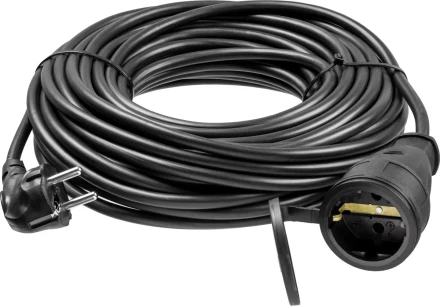 Удлинитель-шнур &quot;ПВС 315-Ш&quot;, 20 м, 3500 Вт, 1 гнездо, IP44, ПВС 3х1,5 мм2, ЗУБР 55020-20 купить в Урае